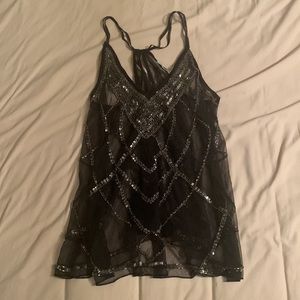 Kimchi Blue - beaded black mesh top - s - NWT